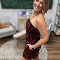 Sequin Velvet Strapless Romper