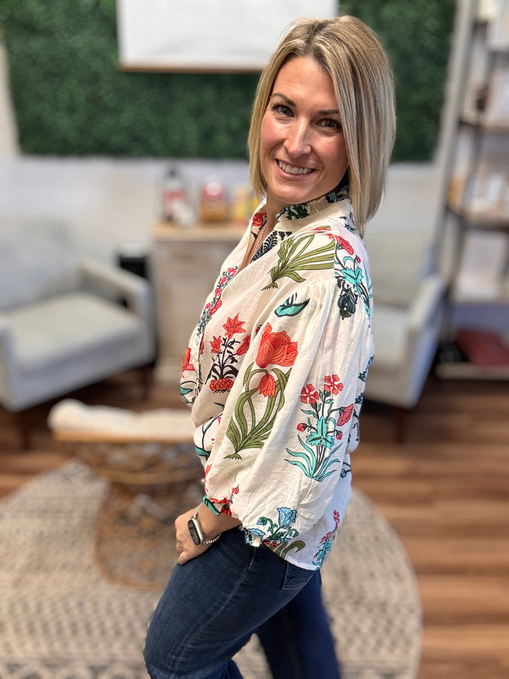 Garden Sketch Sheer Blouse