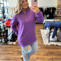 Miley - Vintage Quarter Zip Pullover - Purple