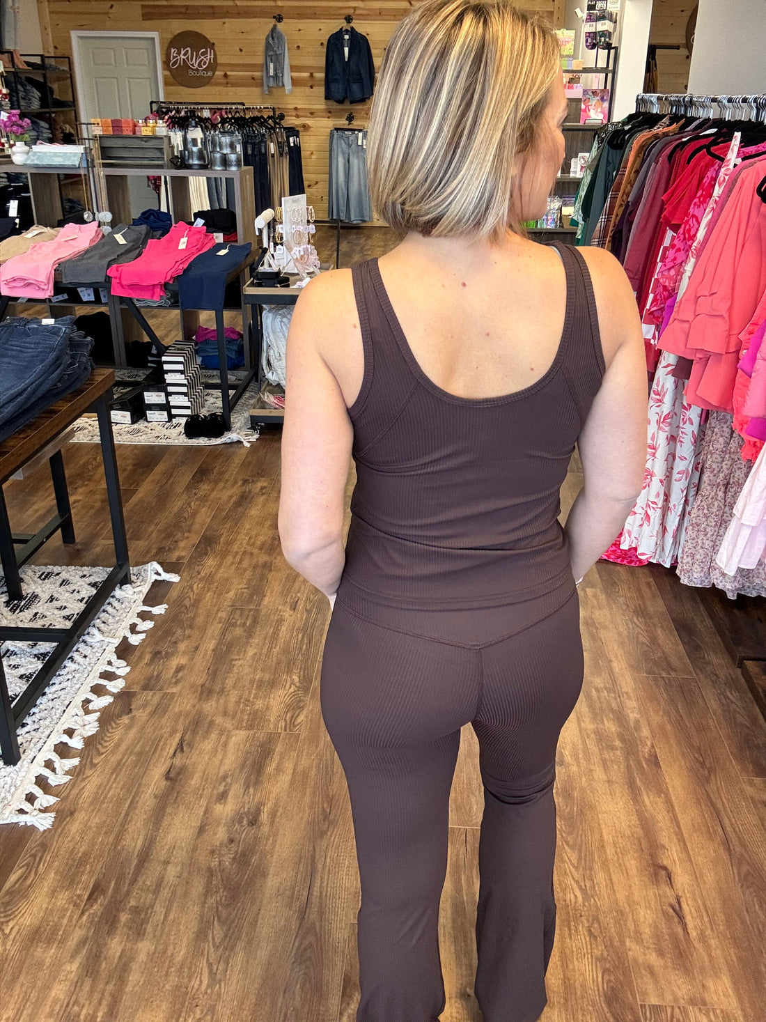 Ribbed Relax Tank - Chocolate