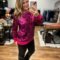 In the Spotlight Sequin Top - Hot Pink