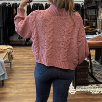 Simply Southern Braid Sweater - Plum