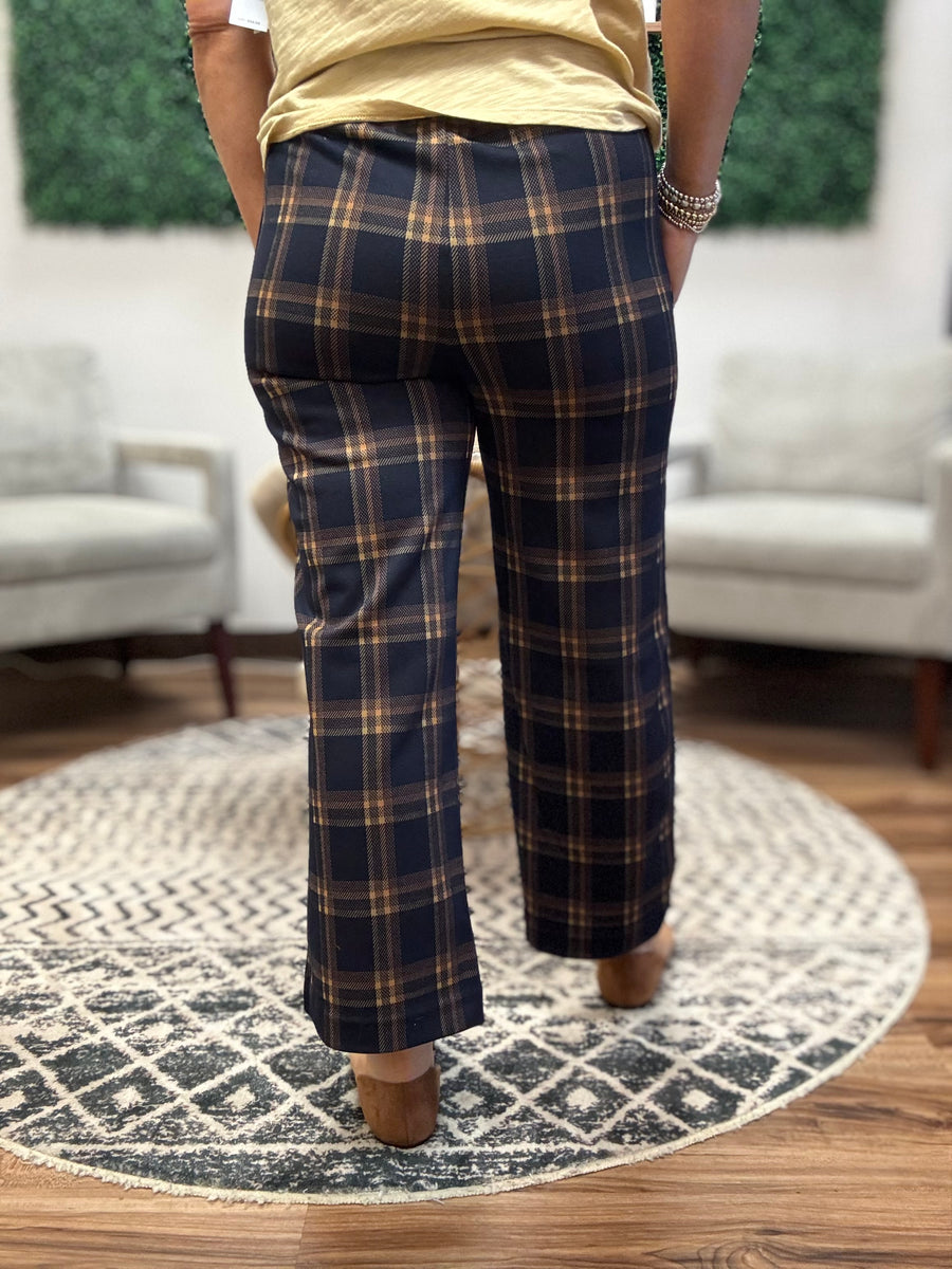 Liverpool - Mabel Plaid Crop Wide Leg Pants