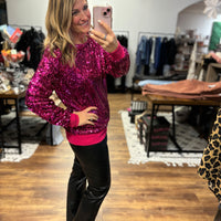 In the Spotlight Sequin Top - Hot Pink