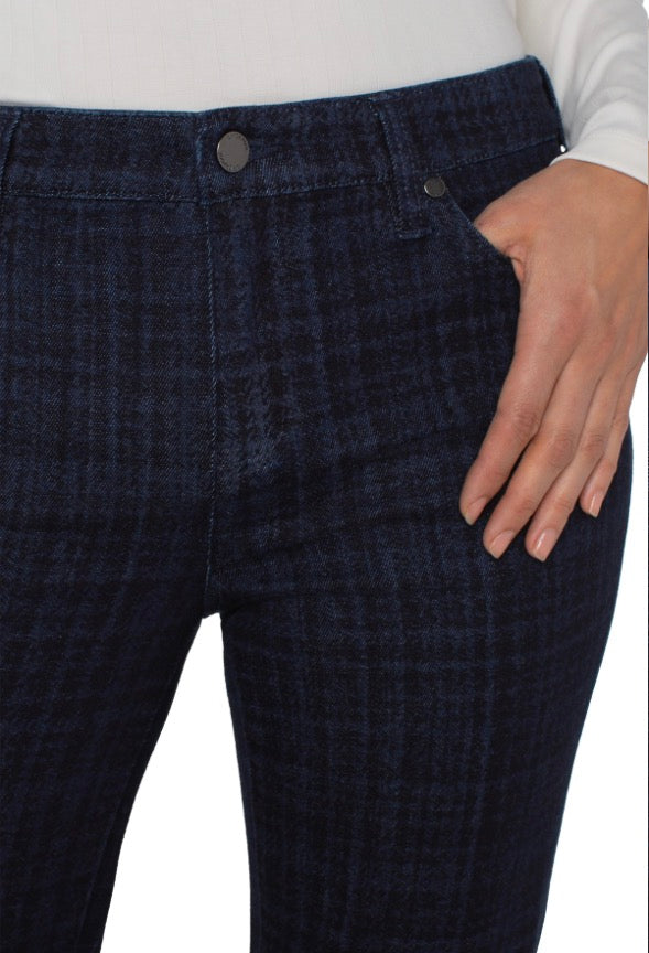 Liverpool - Hannah Flare in Indigo Plaid