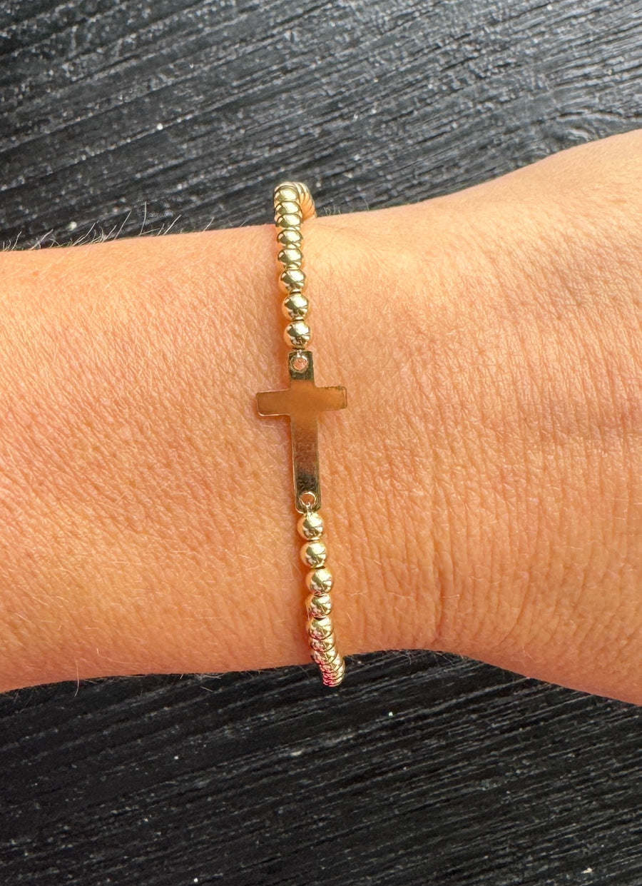 Cross 14k Gold Filled Bracelet | Waterproof