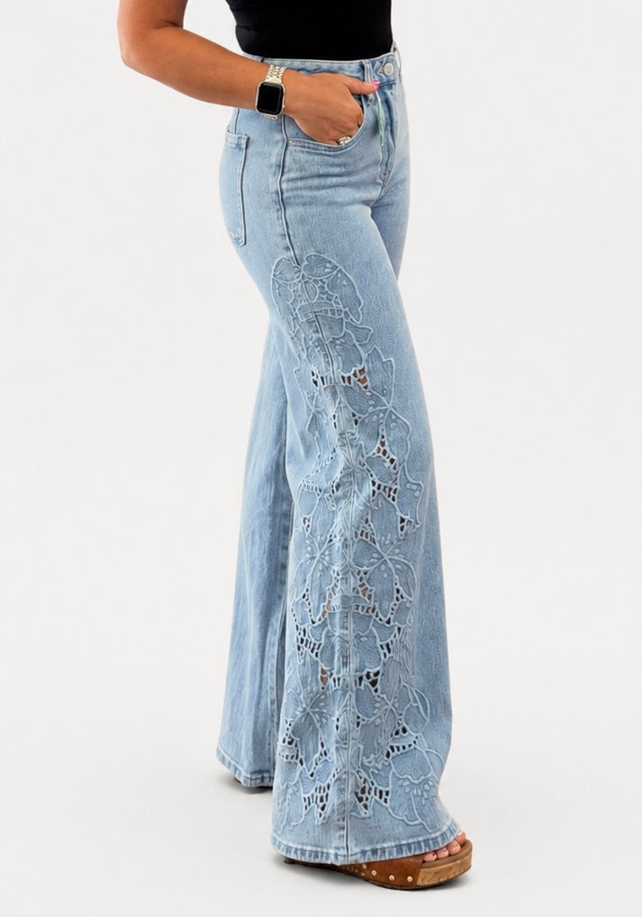 Blakeley - Floral Charm Wide Leg Jeans