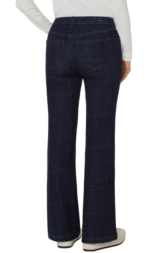 Liverpool - Hannah Flare in Indigo Plaid