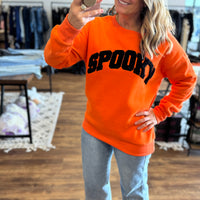 SPOOKY Sherpa Letter Sweatshirt