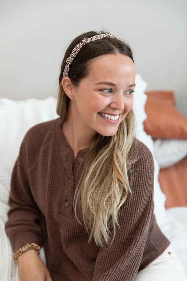 Headbands of Hope - Knotted Tweed - Espresso Maroon