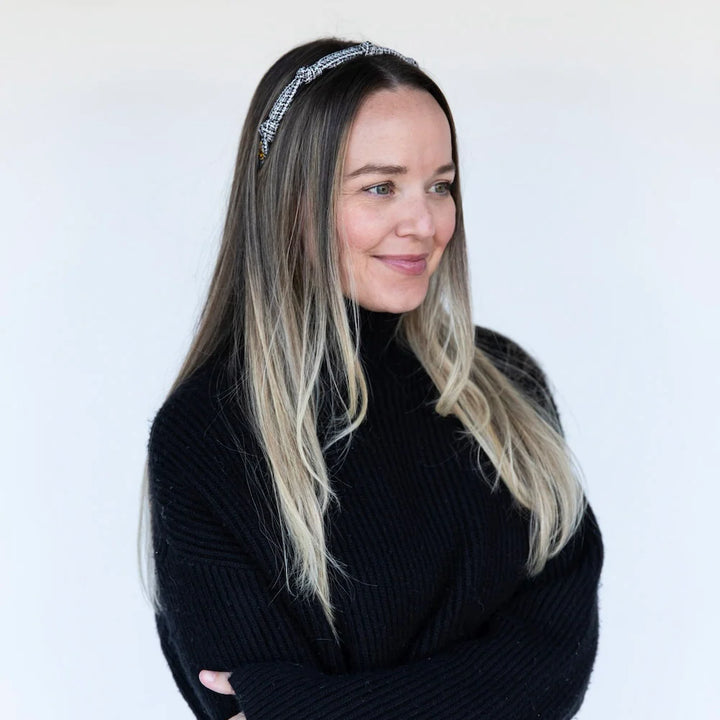 Headbands of Hope - Knotted Tweed - Black Ivory