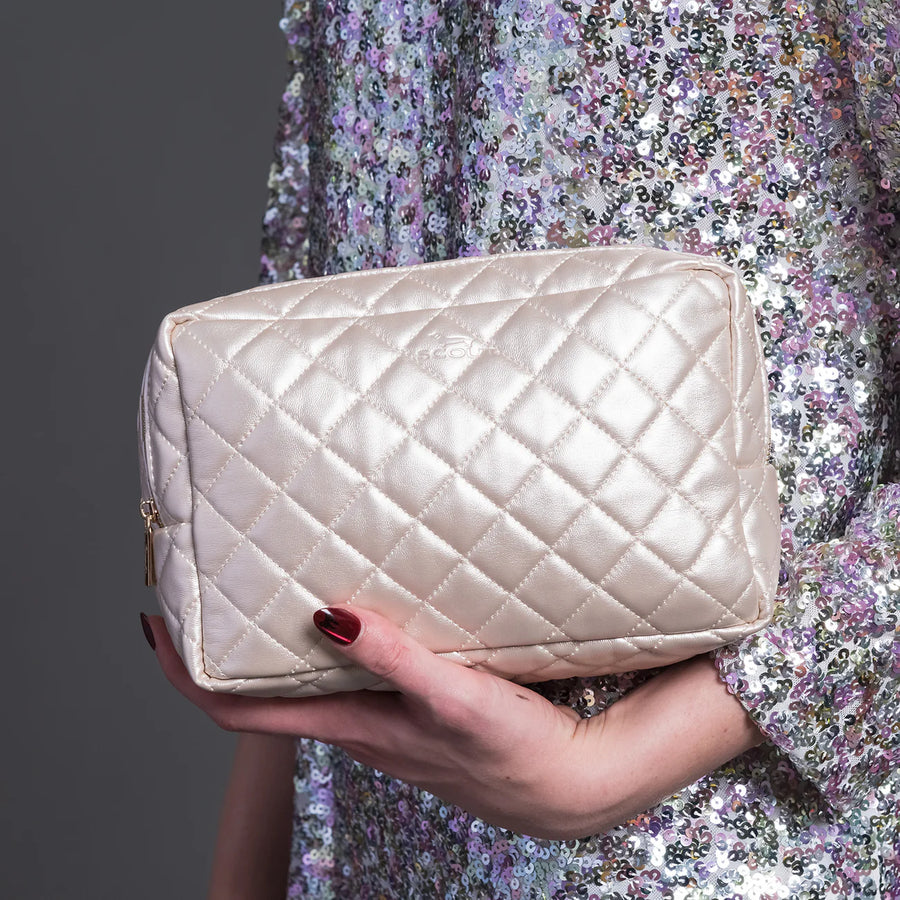 Scout - 2-Way Toiletry Bag - Champagne Quilted