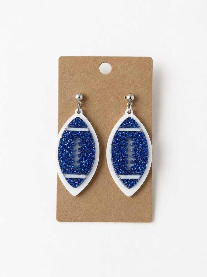 Glitter Football Earrings