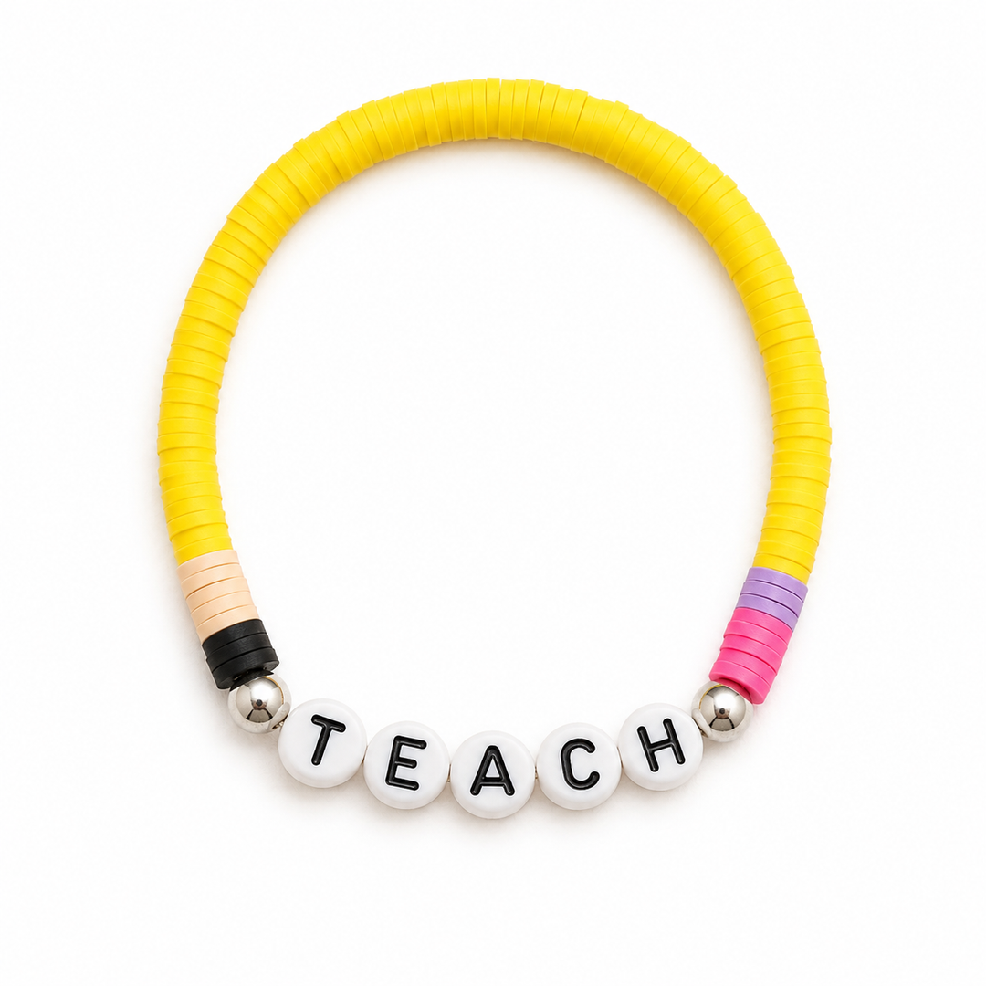 Teach Clay Bead Bracelet