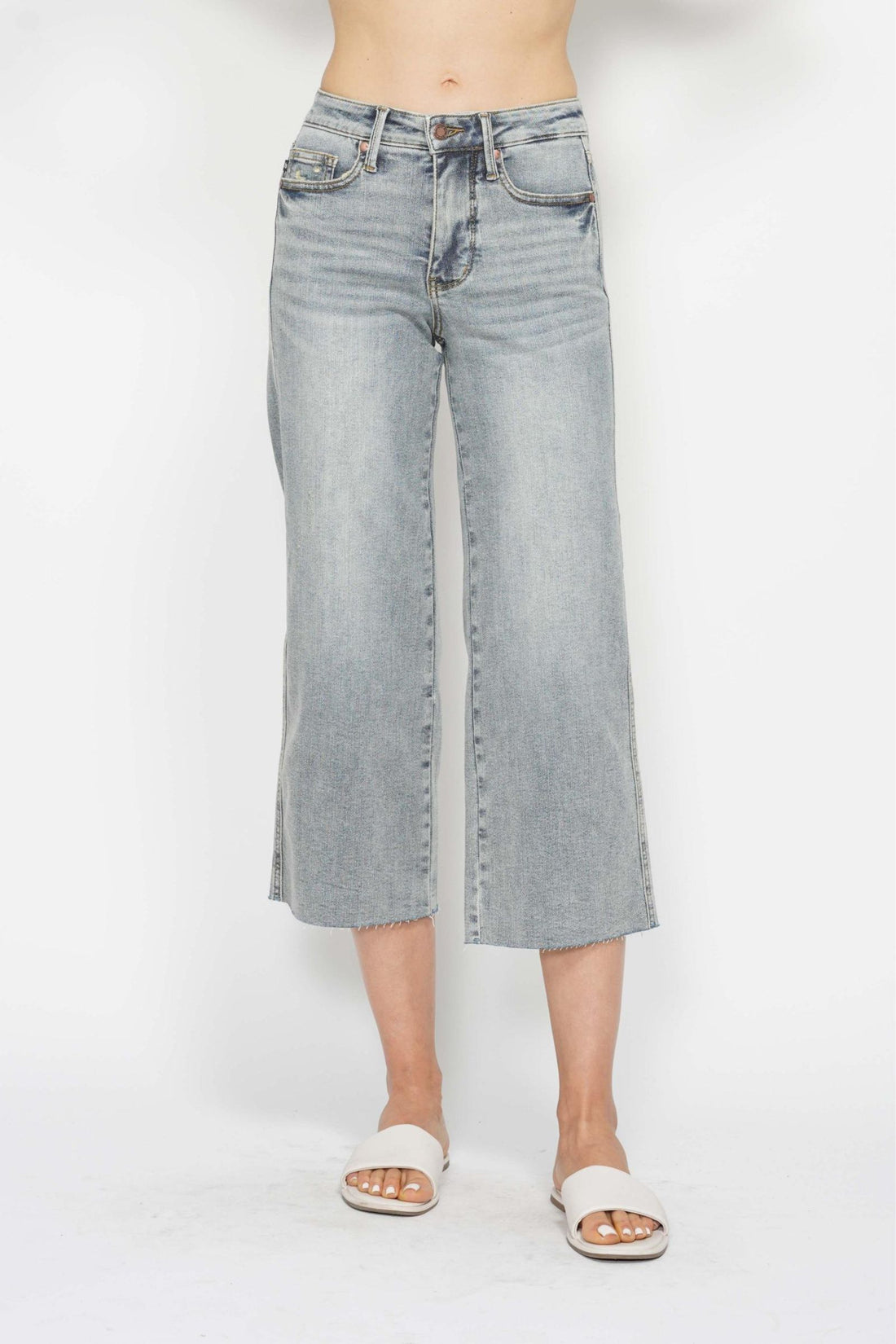 Judy Blue - Tummy Control Wide Leg Crop