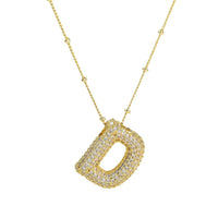 CZ Bubble Letter Inital Necklace (SPECIAL ORDER)