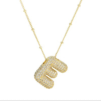 CZ Bubble Letter Inital Necklace (SPECIAL ORDER)