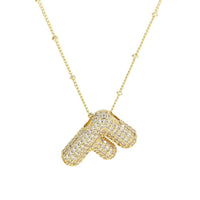 CZ Bubble Letter Inital Necklace (SPECIAL ORDER)