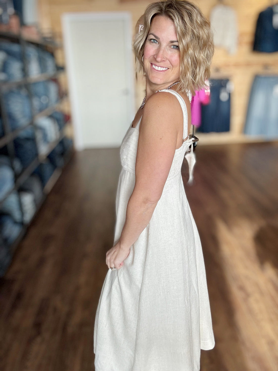 The Elsie Pleated and Flare Midi Dress