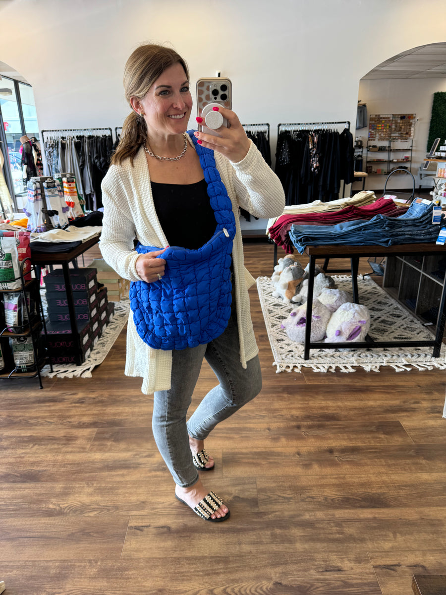 Large Quilted Puffer Tote