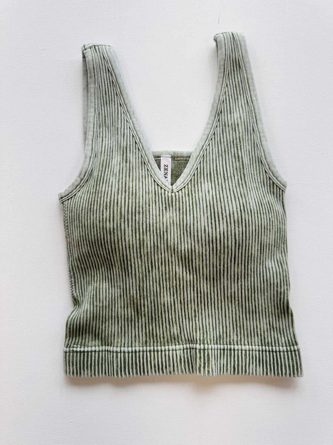 Mineral Washed Tank with Built-In Bra