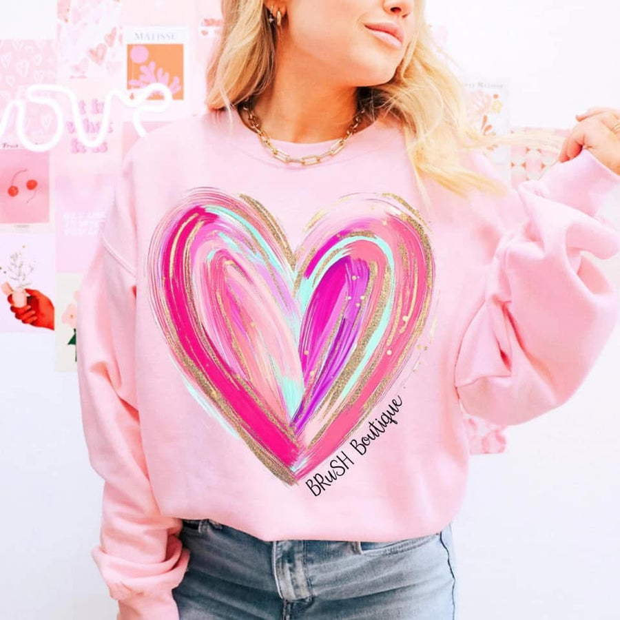 BRuSH Watercolor Heart Sweatshirt