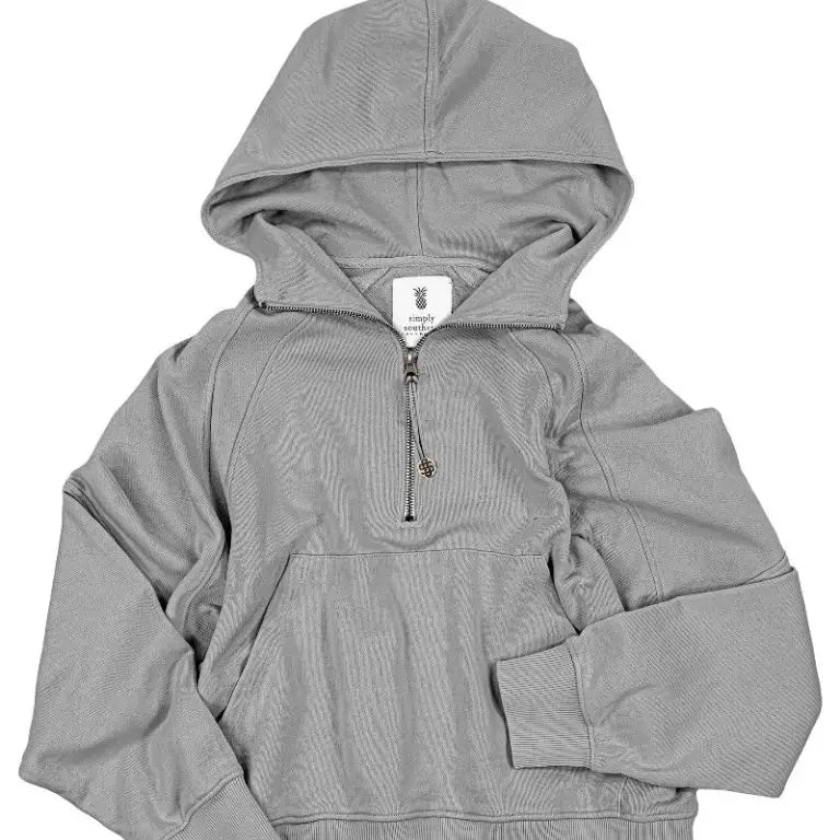 Simply Southern French Terry Hoodie - Heather Grey