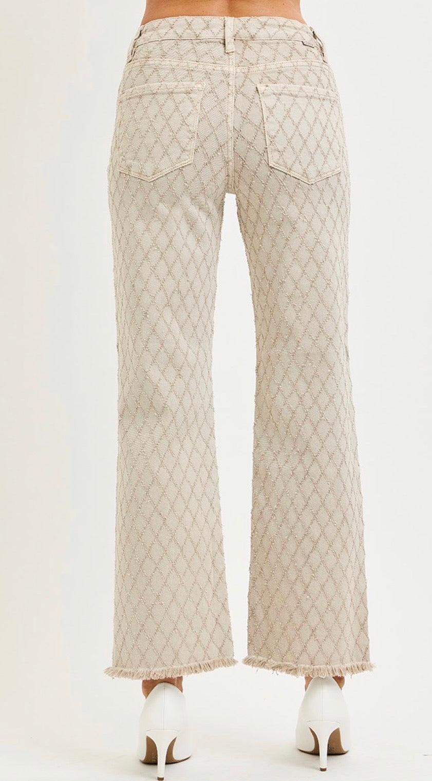Risen - Tummy Control High Rise Straight Leg Texturized Jeans