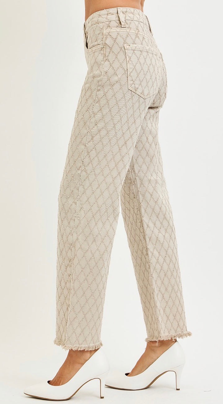 Risen - Tummy Control High Rise Straight Leg Texturized Jeans