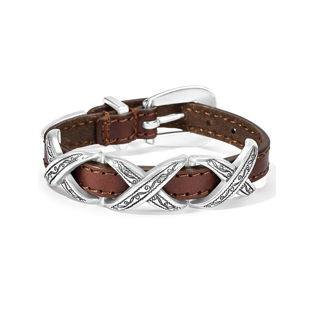 Kriss Kross Etched Bandit Bracelet - Brown