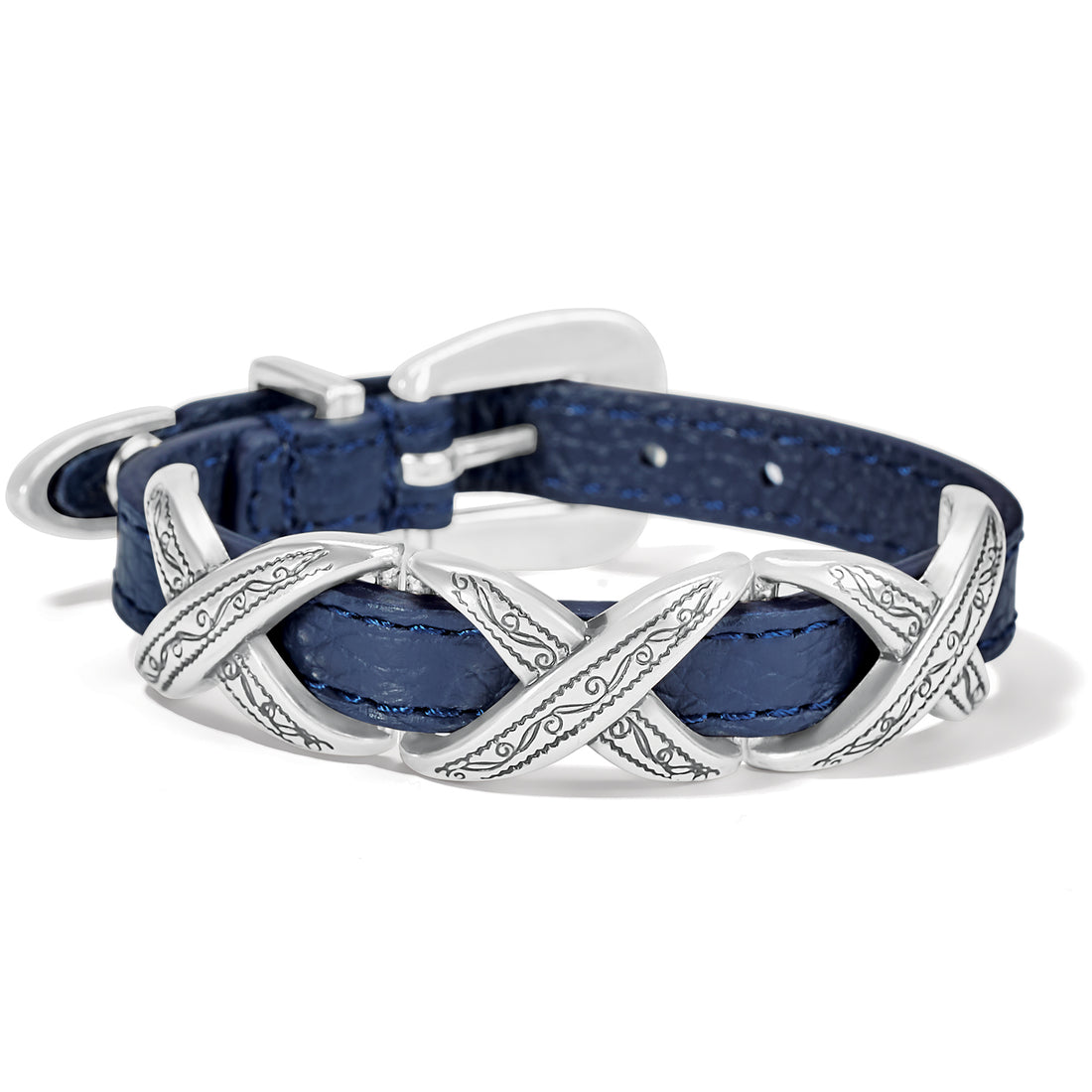 Kriss Kross Etched Bandit Bracelet - Navy