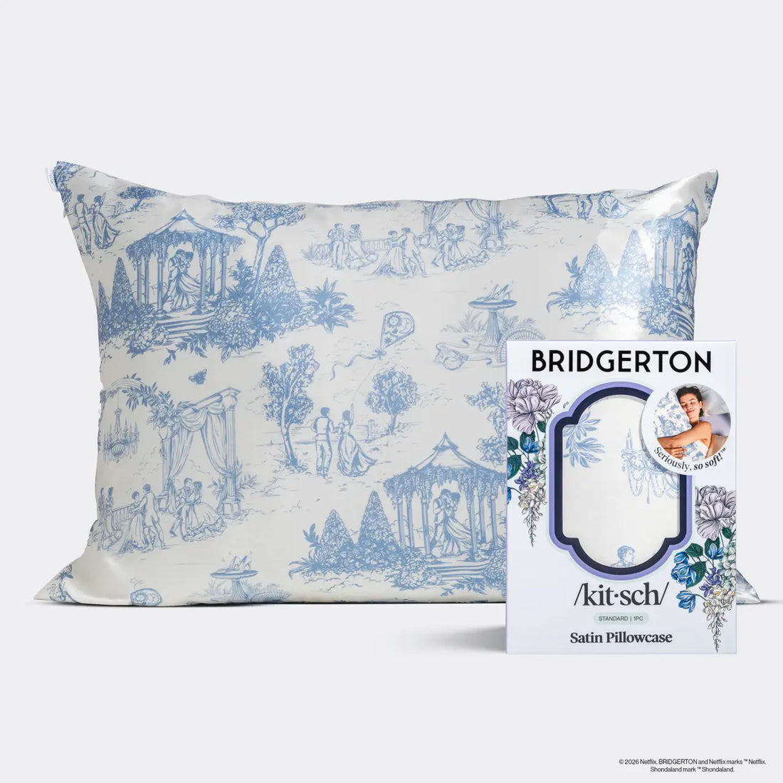 Bridgerton x KITSCH Satin Reversible Pillowcase (Standard)