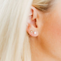 Flat Back Earrings - Payton Pearl 5mm