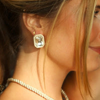 Flat Back Earrings - Lightning Bolt