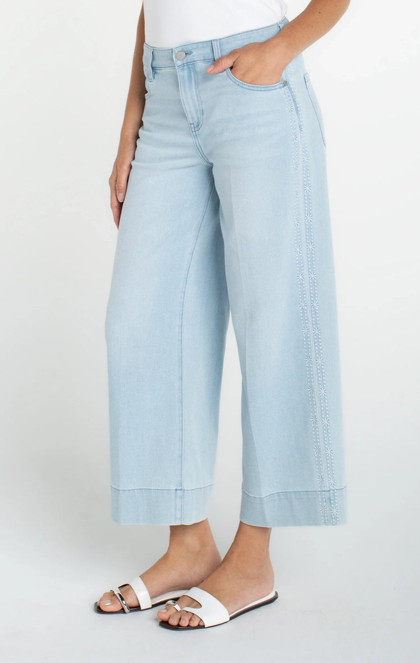 Liverpool - Stride Crop Wide Leg with Embroidery