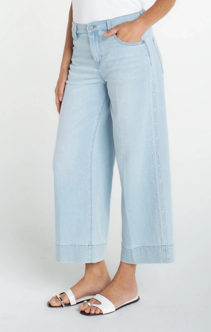Liverpool - Stride Crop Wide Leg with Embroidery
