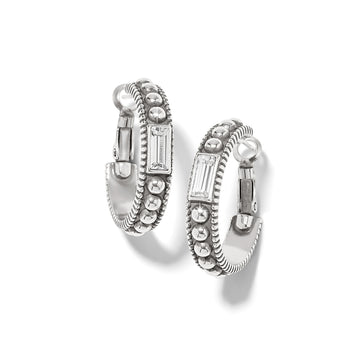 Pretty Tough Gem Hoop Earrings - Clear