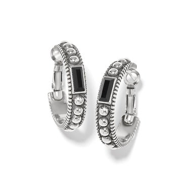 Pretty Tough Gem Hoop Earrings - Black