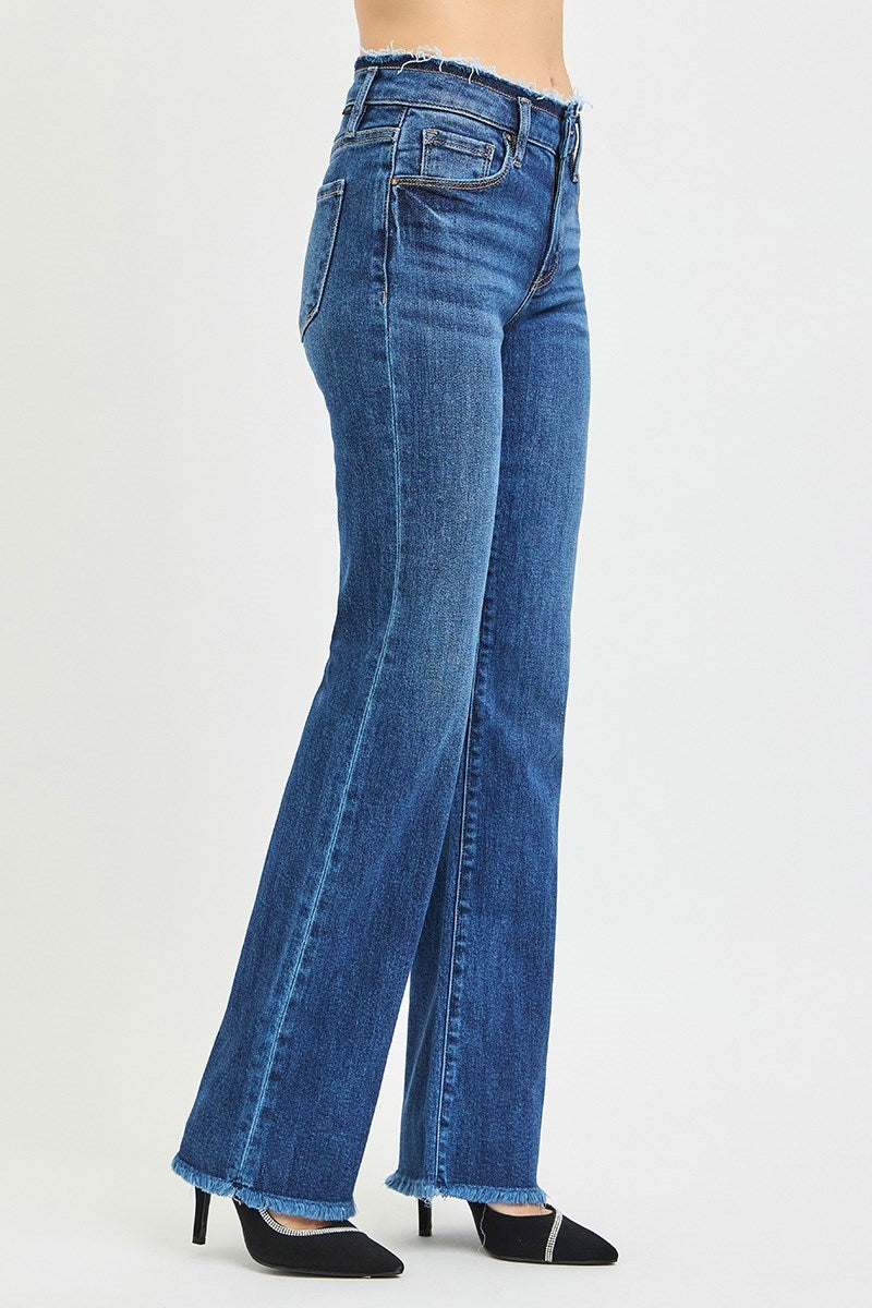 Risen - Mid Rise Bootcut with Frayed Waistband