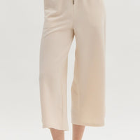 Textured Wide Leg Crop Pants