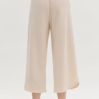 Textured Wide Leg Crop Pants