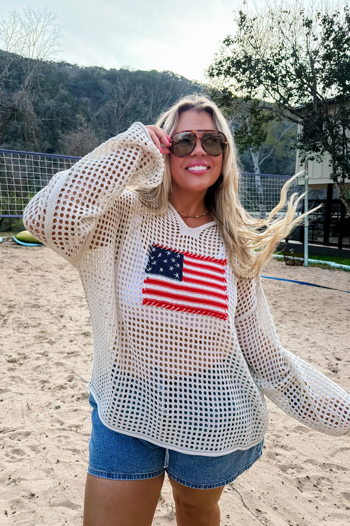 Americana Edit: Freedom Flag Patch Pullover {Special Order}