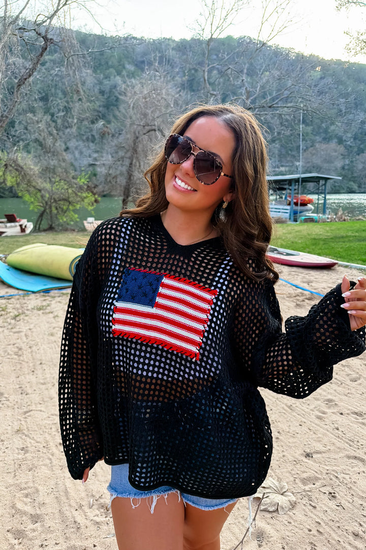 Americana Edit: Freedom Flag Patch Pullover {Special Order}