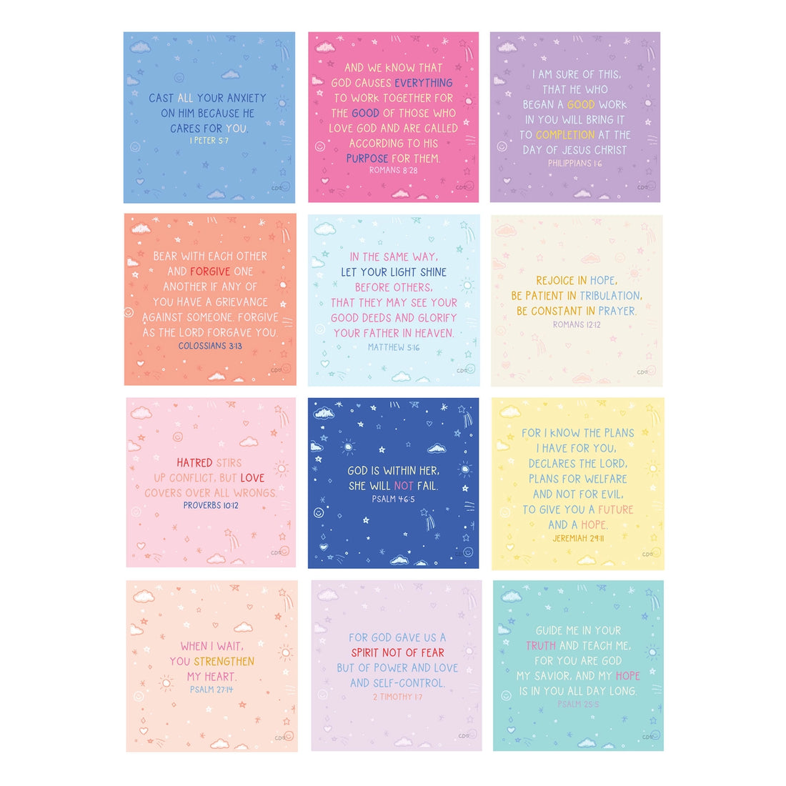 Verses for Daughters - Bible Verse Card Set + Stand