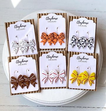 Sports Bow Hoop Earrings {SPECIAL ORDER}