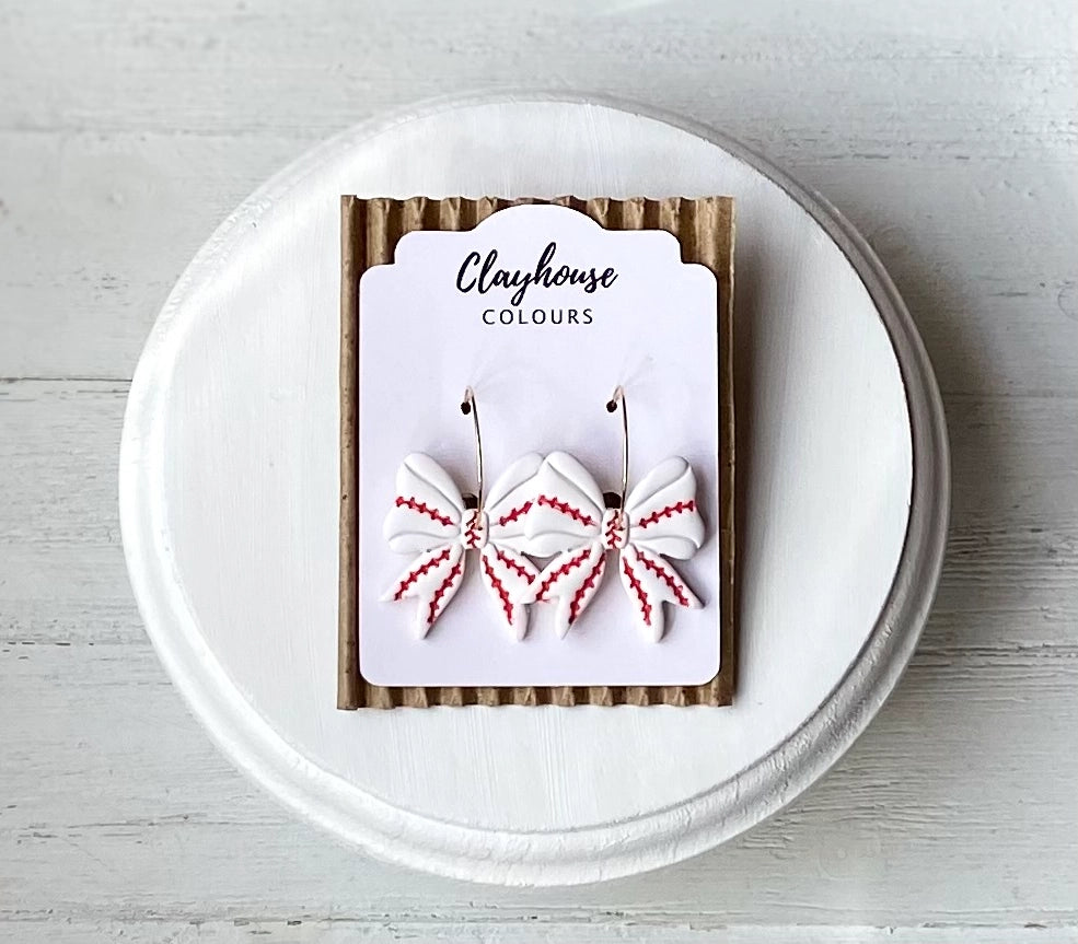 Sports Bow Hoop Earrings {SPECIAL ORDER}