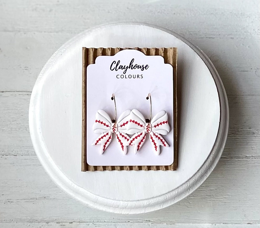 Sports Bow Hoop Earrings {SPECIAL ORDER}