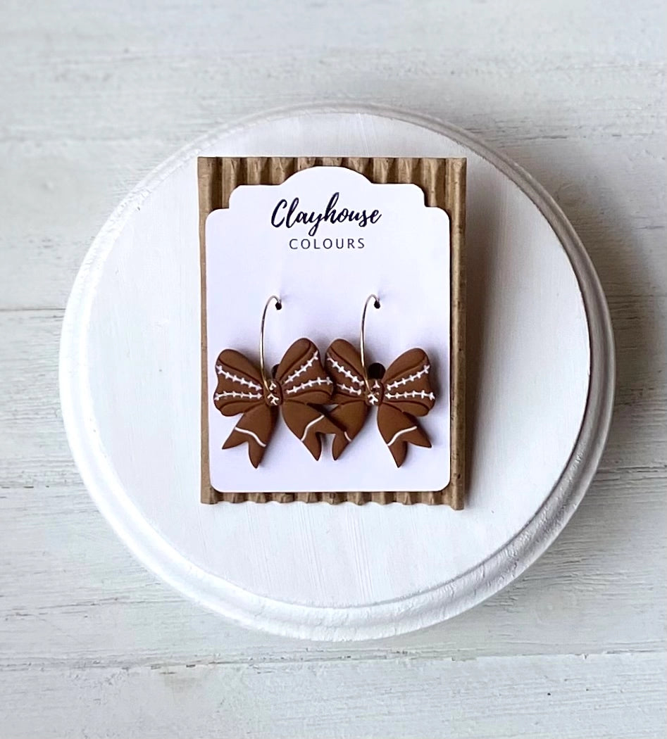 Sports Bow Hoop Earrings {SPECIAL ORDER}
