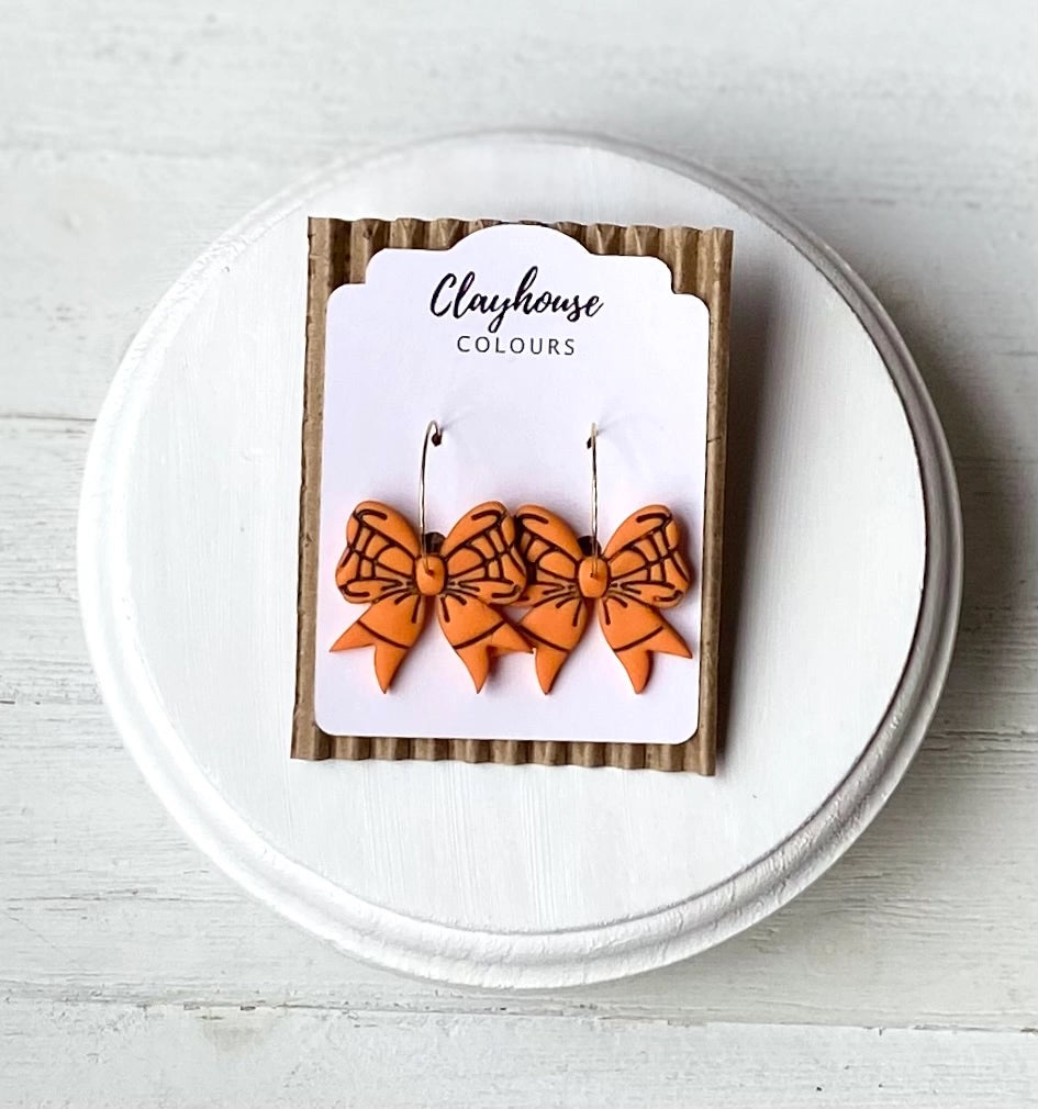 Sports Bow Hoop Earrings {SPECIAL ORDER}