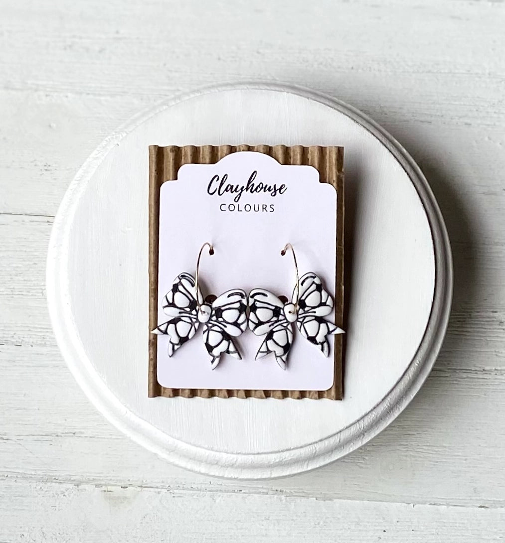 Sports Bow Hoop Earrings {SPECIAL ORDER}
